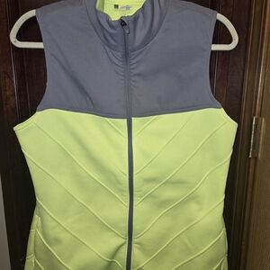 LG Women's Vest in Charcoal and Neon Yellow